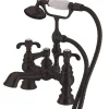 Clearance Vintage 7" Clawfoot Deck Mount Tub Filler with Hand Shower Tub Faucets
