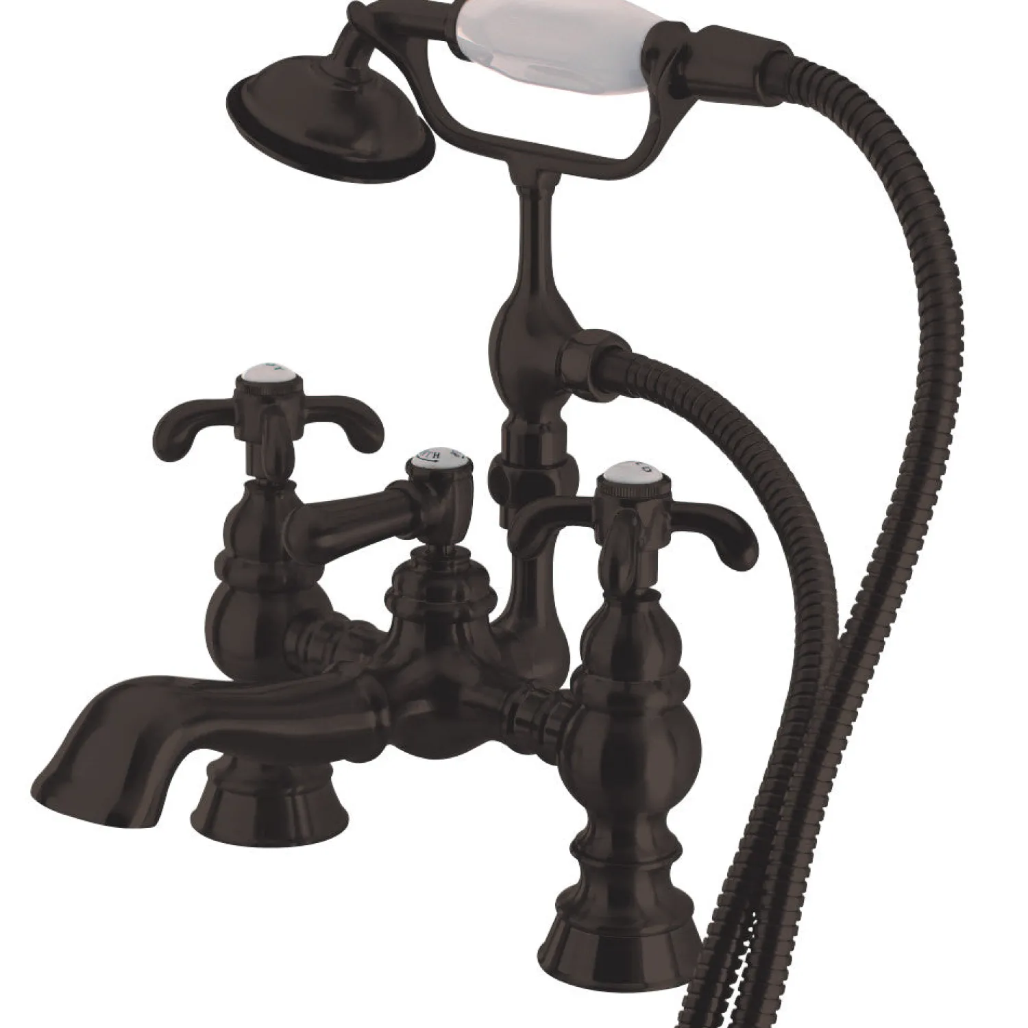 Clearance Vintage 7" Clawfoot Deck Mount Tub Filler with Hand Shower Tub Faucets
