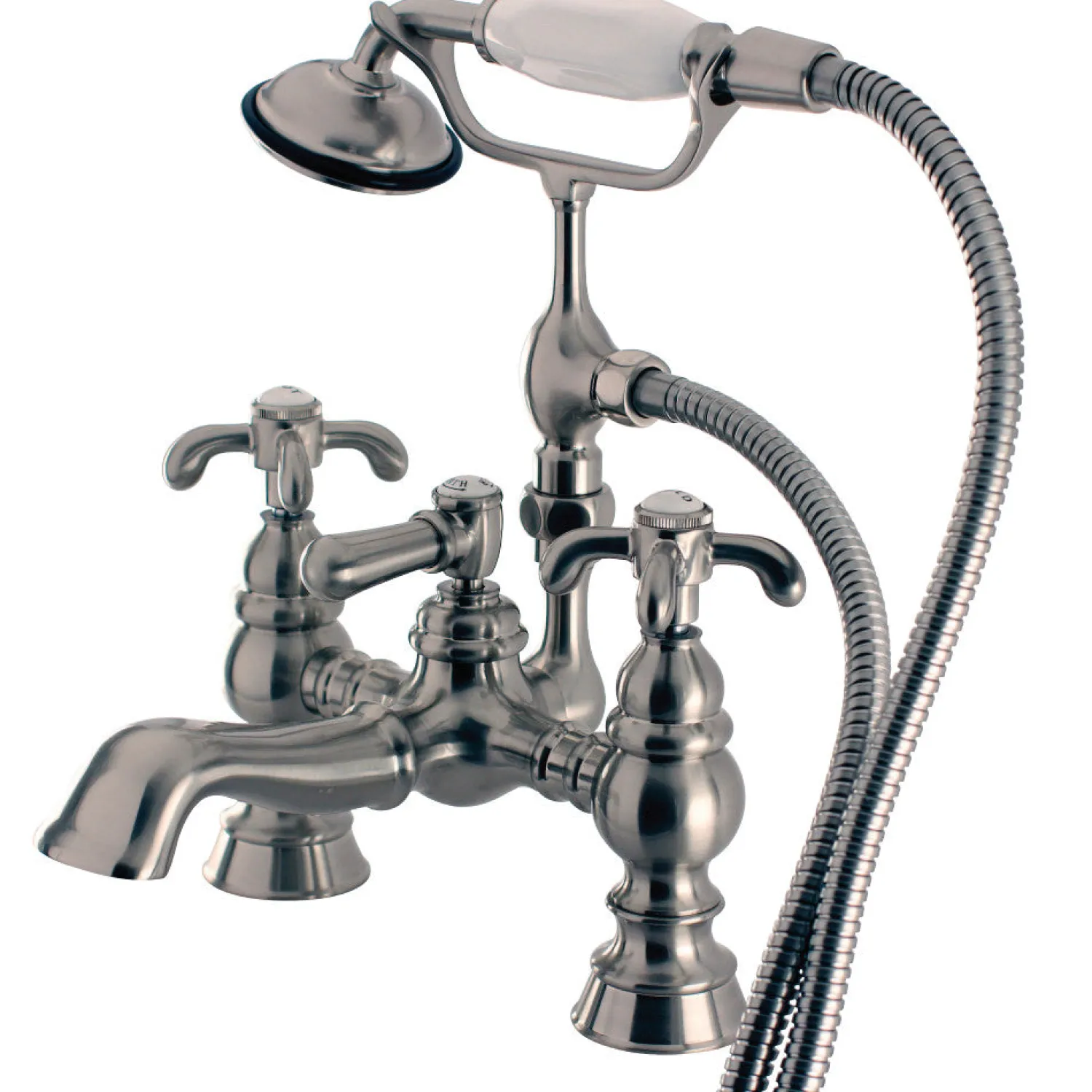 Clearance Vintage 7" Clawfoot Deck Mount Tub Filler with Hand Shower Tub Faucets