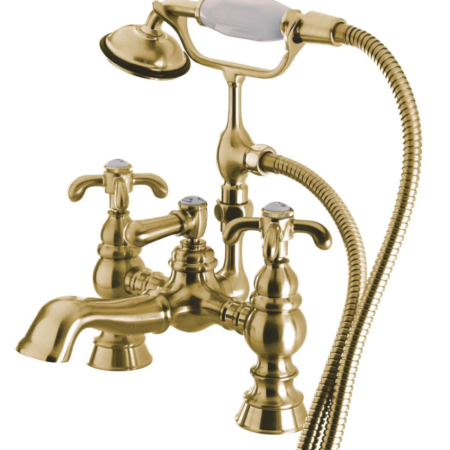 Clearance Vintage 7" Clawfoot Deck Mount Tub Filler with Hand Shower Tub Faucets