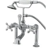 Hot Vintage 7" Clawfoot Deck Mount Tub Filler Faucet with Hand Shower Tub Faucets