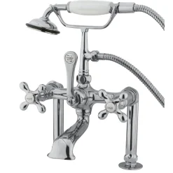 Hot Vintage 7" Clawfoot Deck Mount Tub Filler Faucet with Hand Shower Tub Faucets