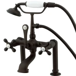 Hot Vintage 7" Clawfoot Deck Mount Tub Filler Faucet with Hand Shower Tub Faucets