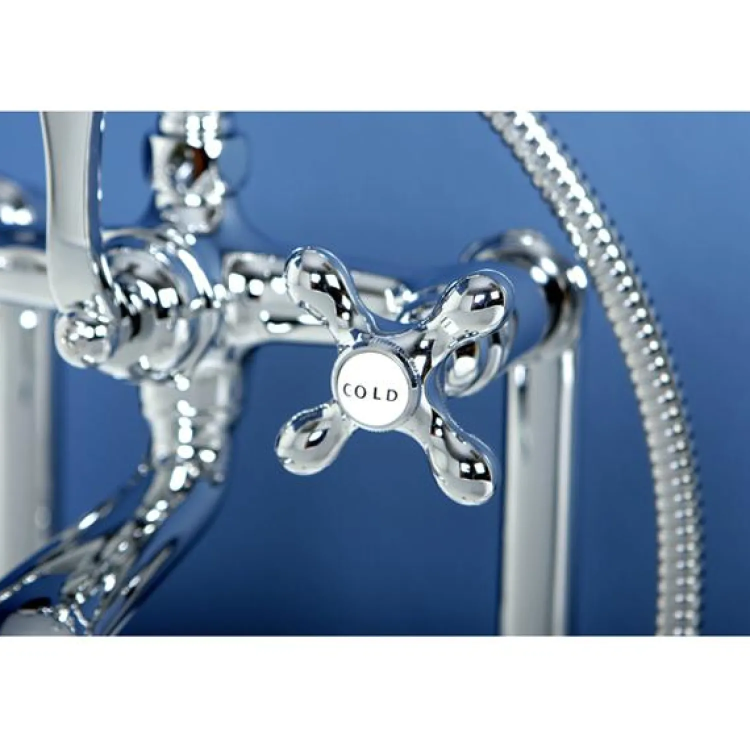 Hot Vintage 7" Clawfoot Deck Mount Tub Filler Faucet with Hand Shower Tub Faucets