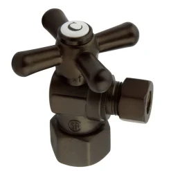 Hot Vintage Cross Handle Angle Stop with 1/2" IPS x 3/8" OD Compression Toilet Parts