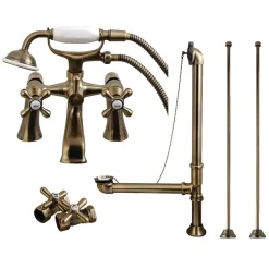 Discount Vintage Deck Mount Clawfoot Tub Faucet Package Tub Faucets