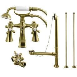 Discount Vintage Deck Mount Clawfoot Tub Faucet Package Tub Faucets