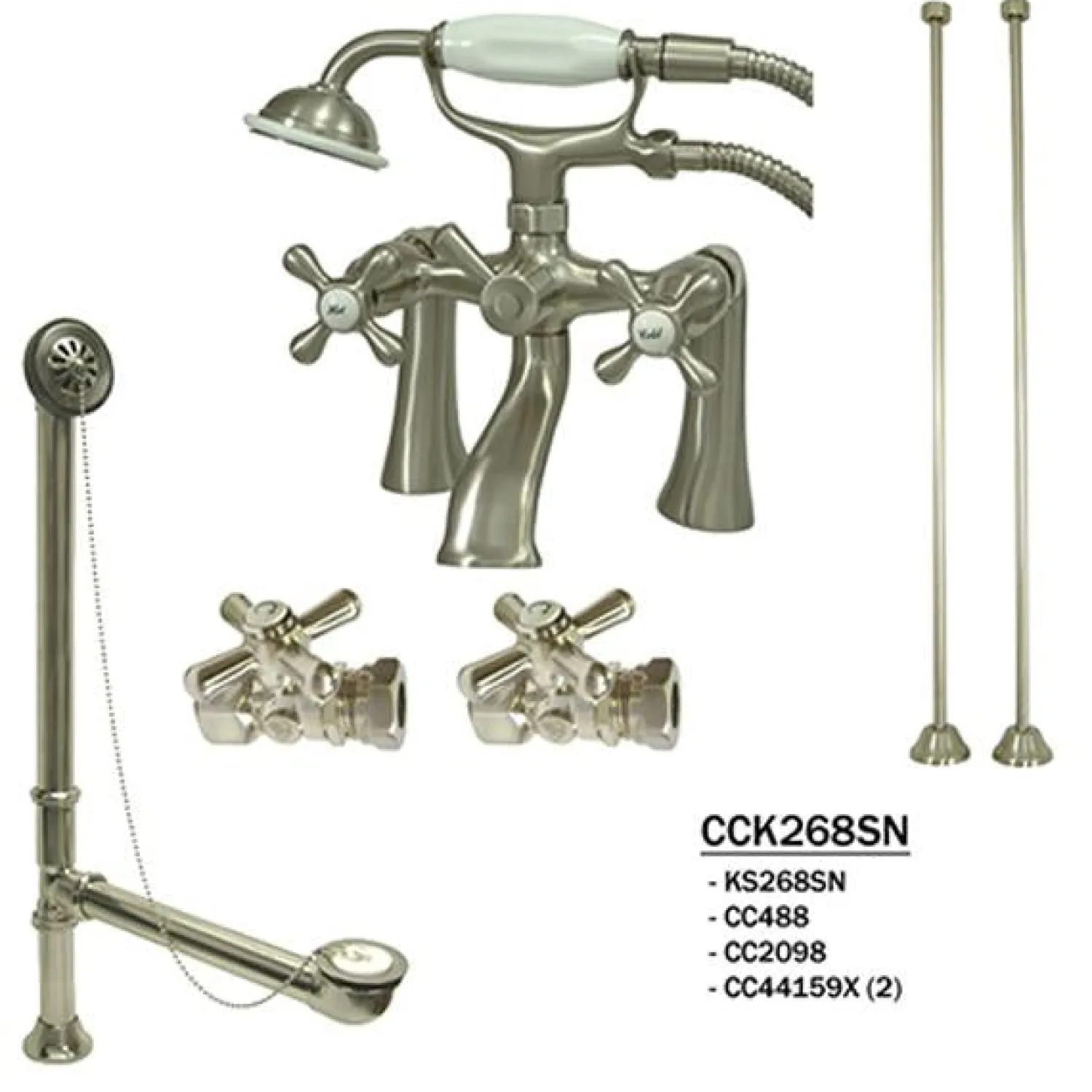 Hot Vintage Deck Mount Classic Clawfoot Tub Faucet Package Tub Faucets