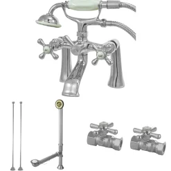 Hot Vintage Deck Mount Classic Clawfoot Tub Faucet Package Tub Faucets