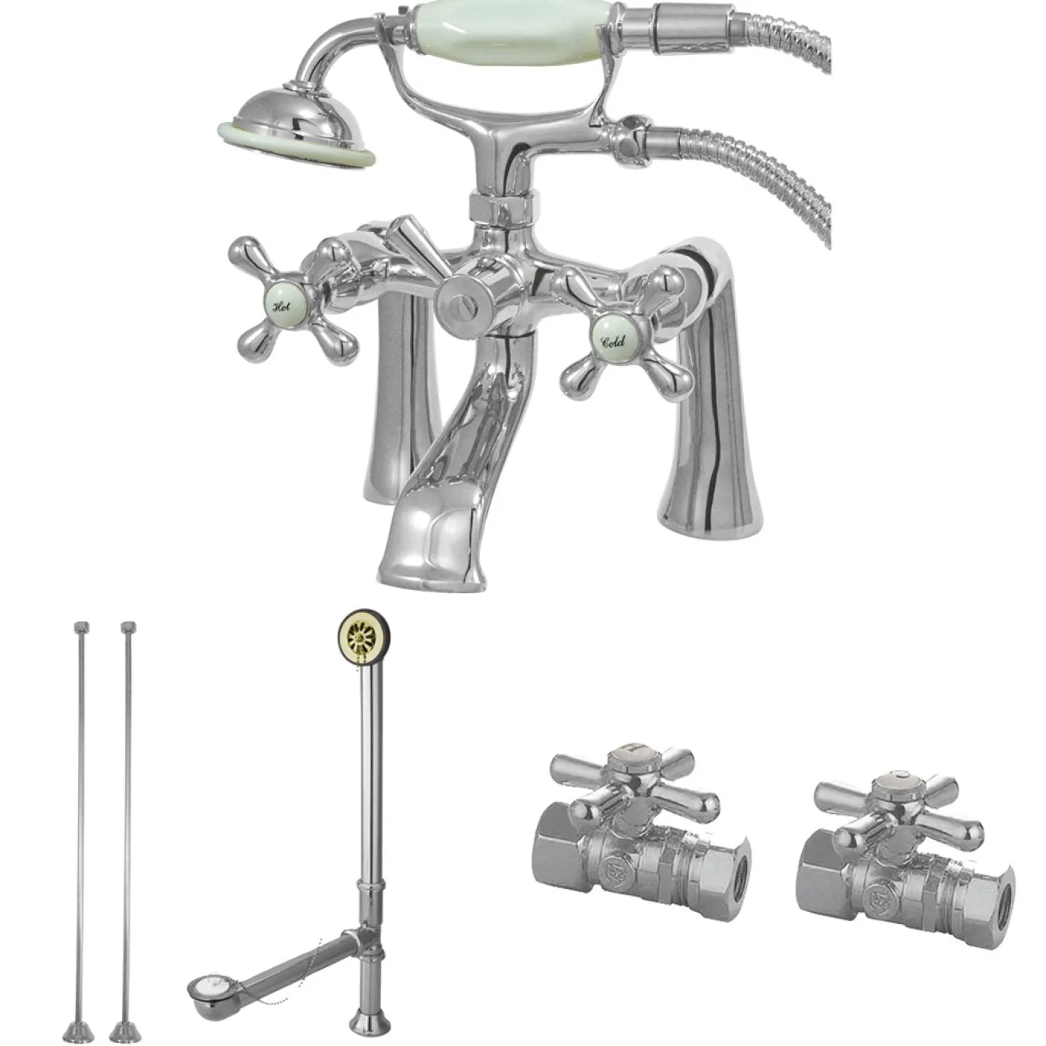 Hot Vintage Deck Mount Classic Clawfoot Tub Faucet Package Tub Faucets