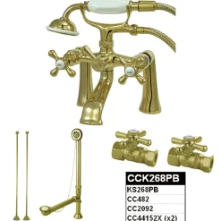 Hot Vintage Deck Mount Classic Clawfoot Tub Faucet Package Tub Faucets