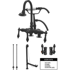 New Vintage Deck Mount Clawfoot Tub Faucet Package Tub Faucets