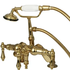 Sale Vintage Deck Mount Clawfoot Tub Filler Faucet with Hand Shower Tub Faucets