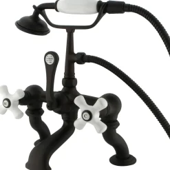 New Vintage Deck Mount Adjustable 3-3/8" - 10" Center Classic Clawfoot Tub Filler with Hand Shower Tub Faucets