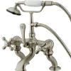 Best Vintage Deck Mount Adjustable 3-3/8" - 10" Center Clawfoot Tub Filler with Hand Shower Tub Faucets