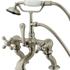 Best Vintage Deck Mount Adjustable 3-3/8" - 10" Center Clawfoot Tub Filler with Hand Shower Tub Faucets