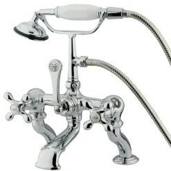 Best Vintage Deck Mount Adjustable 3-3/8" - 10" Center Clawfoot Tub Filler with Hand Shower Tub Faucets