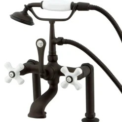 Outlet Vintage Deck Mount Classic Clawfoot Tub Filler with Hand Shower Tub Faucets