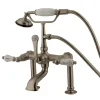 Sale Vintage 7" Deck Mount Clawfoot Tub Filler Faucet with Hand Shower Tub Faucets