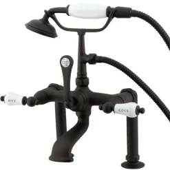 Sale Vintage 7" Deck Mount Clawfoot Tub Filler Faucet with Hand Shower Tub Faucets