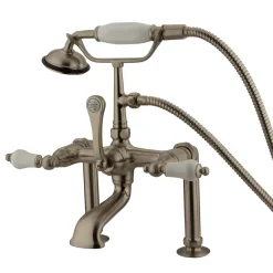 New Vintage 7" Deck Mount Clawfoot Tub Filler with Hand Shower Tub Faucets