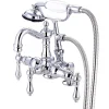 Discount Vintage 3-3/8" Deck Mount Clawfoot Tub Filler with Hand Shower Tub Faucets