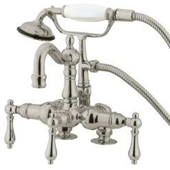 Discount Vintage 3-3/8" Deck Mount Clawfoot Tub Filler with Hand Shower Tub Faucets