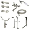 Clearance Vintage Freestanding Clawfoot Tub Faucet Combo in Brushed Nickel Tub Faucets