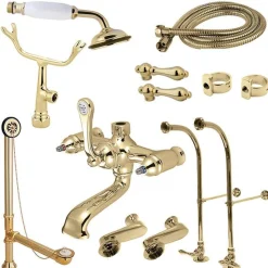 Online Vintage Freestanding Clawfoot Tub Faucet Package with Metal Lever Handles Tub Faucets