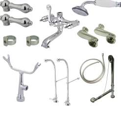 Online Vintage Freestanding Clawfoot Tub Faucet Package with Metal Lever Handles Tub Faucets