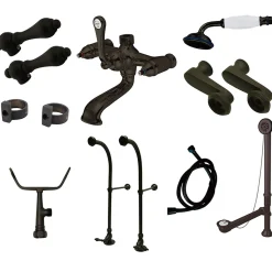 Online Vintage Freestanding Clawfoot Tub Faucet Package with Metal Lever Handles Tub Faucets