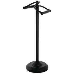 Outlet Vintage Freestanding Double Roll Toilet Paper Holder in Matte Black Toilet Paper Holders