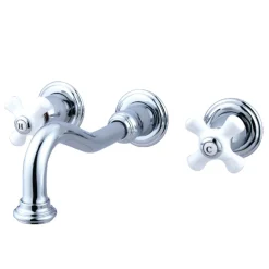 Clearance Vintage 2-Handle Wall Mount 3-Hole Bathroom Faucet Wall Mount