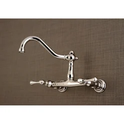 Vintage 2-Hole Wall Mount Bathroom Faucet Wall Mount