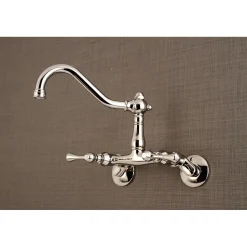 Hot Vintage 6-Inch Adjustable Center Wall Mount Kitchen Faucet Wall Mounted Kitchen Faucets