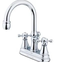 New Vintage 4-Inch Centerset Bathroom Faucet with Brass Pop-Up 4