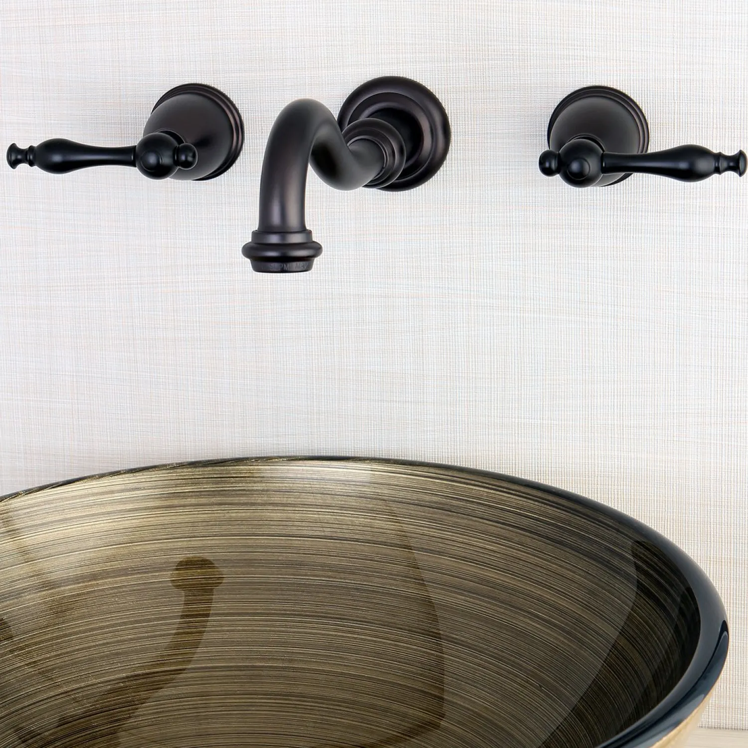 Vintage Lever-Handle Wall Mount Bathroom Faucet Wall Mount