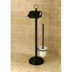 Online Vintage Pedestal Toilet Paper and Brush Holder Toilet Paper Holders
