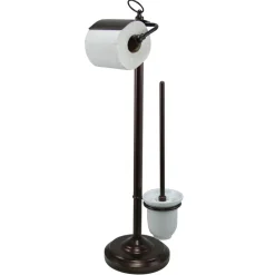 Online Vintage Pedestal Toilet Paper and Brush Holder Toilet Paper Holders