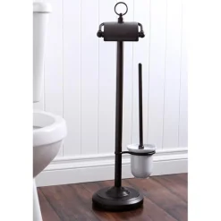 Online Vintage Pedestal Toilet Paper and Brush Holder Toilet Paper Holders
