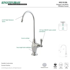 Vintage Single Handle Water Filtration Faucet Single Hole