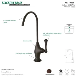 Vintage Single Handle Water Filtration Faucet Single Hole