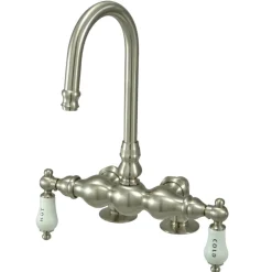 Online Vintage 3-3/8" Spread Deck Mount Clawfoot Tub Filler Faucet Tub Faucets