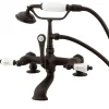 New Vintage 7" Spread Clawfoot Deck Mount Tub Filler with Hand Shower Tub Faucets