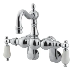 New Vintage 3-3/8" - 9" Spread Adjustable Center Wall Mount Clawfoot Tub Filler Tub Faucets
