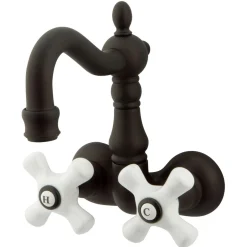 Best Vintage 3-3/8" Spread Classic Wall Mount Clawfoot Tub Filler Faucet Tub Faucets