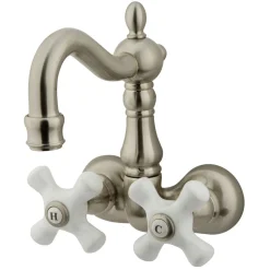 Best Vintage 3-3/8" Spread Classic Wall Mount Clawfoot Tub Filler Faucet Tub Faucets