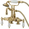 Online Vintage 3-3/8" Spread Deck Mount Clawfoot Tub Filler with Hand Shower Tub Faucets