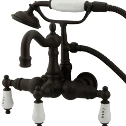 Hot Vintage 3-3/8" Spread Wall Mount Clawfoot Tub Filler with Hand Shower Tub Faucets