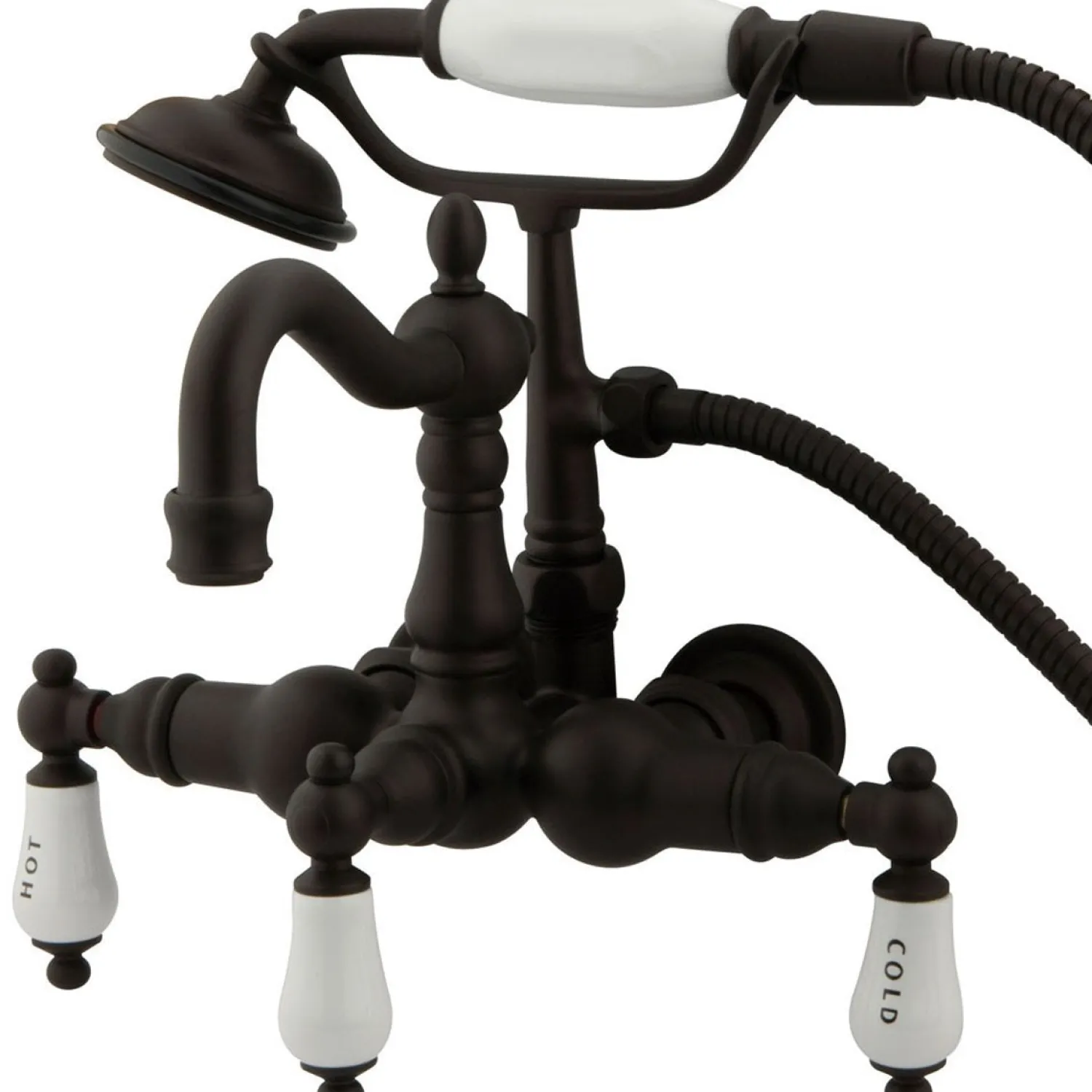 Hot Vintage 3-3/8" Spread Wall Mount Clawfoot Tub Filler with Hand Shower Tub Faucets